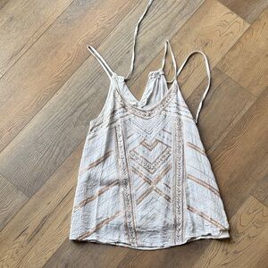 Miss Me Cream and Tan Camisole Top